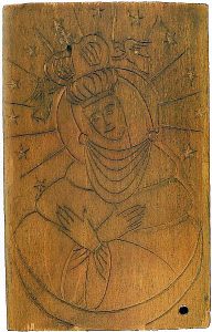 Matka Boska Kozielska - obrazek Matki Boskiej Ostrobramskiej wyryty w drewnie przez jednego z jeńców obozu w Kozielsku.